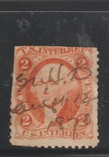 USA 2c Washington Fiscal Manuscript Cancel Aug 1870 b19th 104 picture