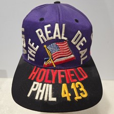 Vintage Custom Evander The Real Deal Holyfield Boxing Champ Taitano Cap Hat picture