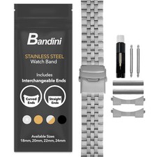 22mm Curved Tapered Steel Metal Watch Band for Citizen Brycen picture