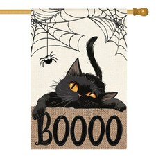 AVOIN colorlife Black Cat Halloween House Flag for Size-28 x 40