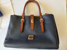 Dooney & Bourke Midnight Blue Miller Satchel with Duster Excellent Condition picture