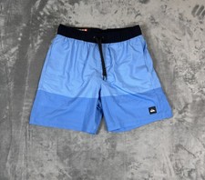 NWT Quicksilver Shorts Mens Small Blue Lined Elastic Waist Beach 7” Inseam picture