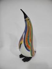 Unique Mid-Century Murano Style  Art Glass Penguin Figurine Heavy  picture