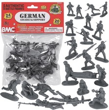 BMC CTS WW2 German Assault & Medics Plastic Army Men - 24pc Gray Soldier Figu... picture