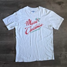Vtg 1985 Maui Christmas Hawaii Holiday T-Shirt White Hanes Beefy USA Made Large picture