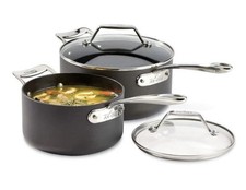 All-Clad Essentials Hard Anodized Nonstick Sauce Pan Set 4 Piece -2.5 Qt + 4 Qt picture