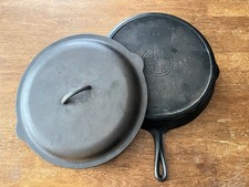 Antique 15 1/4 Griswold #14 -A Cast Iron Skillet  With A Lid See Description picture