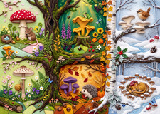 1000 Piece Jigsaw Puzzle for Adults – Enchanted Four Seasons Forest | Whimsical  picture