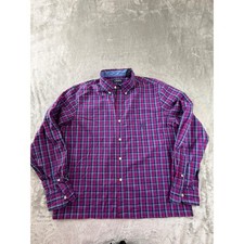 Chaps Button Down Shirt Mens Large Multicolor Plaid Easy Care Long Sleeve picture
