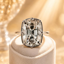 5CT Elongated Cushion Cut Moissanite Solitaire Engagement Ring – 14K Gold Plated picture