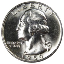 1959 D Washington Silver Quarter Uncirculated Mint State 25c Coin picture