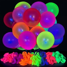UV Neon Balloons 100 Pcs 12 Inch Glow in the Dark Party Supplies picture