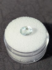 0.95 Ct Natural Light Blue Aquamarine Oval Faceted Greenish Beryl Gemstone picture