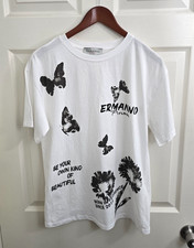 *NWOT* ERMANNO Firenze 'Be Your Own Kind of Beautiful' White T-Shirt - Size 40 picture