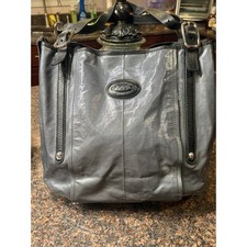 Tod's G-Line Easy Sacca Gray Coated Canvas Tote Leather Trim Made in Italy picture