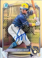 Jesus Made Autographed 2025 Bowman Chrome Prospects BCP50 Card BECKETT WITNESSED picture