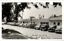 Buena Park CA Market Building Cars Stores c1940s-50s Real Photo Postcard bhn picture