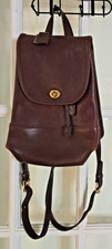 Vintage Coach J8P-9791  Daypack Backpack Dark Brown Adjustable Cowhide Leather picture