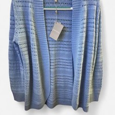 Neiman Marcus The Cashmere Collection Cardigan Size L Sky Blue picture