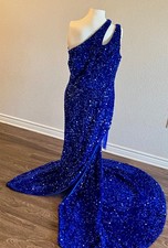 Gorgeous Blue Sequin Gown Dress Alyce Paris Size 12 picture