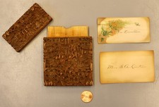 09/22 Antique Chinese Handcarved Sandalwood Calling Card Case Very Detailed picture