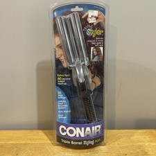 Vtg Conair Triple Barrel Styling Iron 2003 CD300CS NOS picture