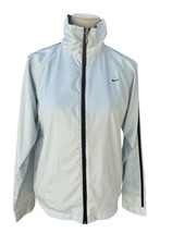Nike Vintage Y2K Windbreaker Jacket Womens M Baby Blue Black Stripe Swoosh picture