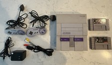 Nintendo SNES Super Nintendo Console Bundle 2 Controllers Power/AV + 2 Games picture