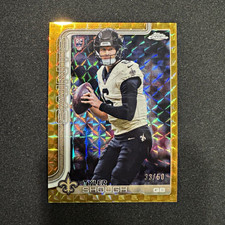 Topps 2025 Chrome Tyler Shough Saints RC #398 Gold Geometric Refractor /50 picture