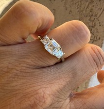 2.36 cts 1.30 ct I/VVS2  GIA asscher cut past present future 14k white gold picture