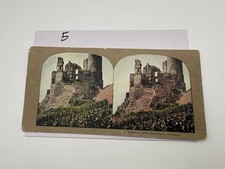 Antique Stereoscope card 1890's Vintage, Ruins of Castle Ehrenfelds, Germany picture