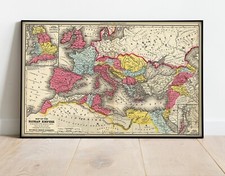 1875 Map of the Roman Empire - Wall Art Work Poster Print Decor Ancient History picture