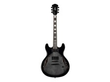 Monoprice Indio Boardwalk Flamed Maple Hollow Body Electric Guitar - Charcoal picture