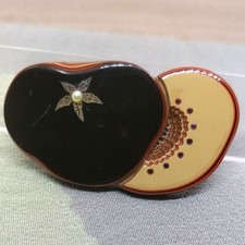 Vintage Japanese Tsuishu Fruit Obidome Seed Pearl SILVER Mark Kimono Ornament picture