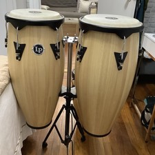 LP Aspire Natural Wood Conga Set With Double Stand picture