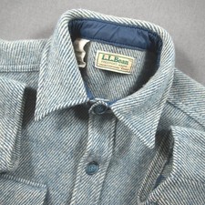 VTG L.L. Bean Northwoods USA 100% Wool Twill Men Shirt L Western Coastal Outdoor picture