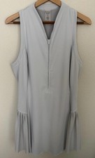 Athleta Advantage Dress Womens XLarge Light Gray Tennis Pickleball Pleated Zip picture