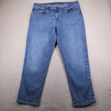 TALBOTS Factory Jeans Size 18W Boyfriend Simply Flattering Ocean Blue Wash picture