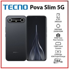 NEW TECNO Pova Slim 8GB+256GB BLACK Octa Core Unlocked Android Cell Phone picture