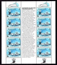 ASCENSION #273 MNH  FLIGHT OF COLUMBIA SPACE SHUTTLE SHEET OF 10, We combine picture