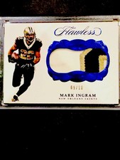 2017 Panini Flawless Mark Ingram Sapphire Patch /10 GAME USED Saints 09/10 picture