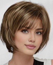 Fashion Charming Women's Short Brown Mix Blond Wigs 10 In picture