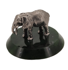 Vintage Imperial Faberge Era Silver Nephrite Elephant Figurine picture