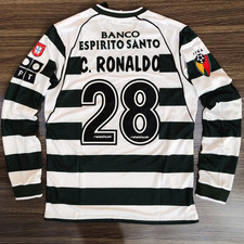 C.Ronaldo #28 Sporting CP Home Jersey 2001/03 Long Sleeve Men’s jerseys picture