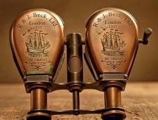 London 1857 Antique R & J. Beck Ltd Field Brass Glasses Binoculars Mother Gift picture