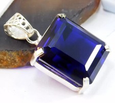 Natural 95.40 Ct Tanzania Blue Tanzanite Pendant Emerald Cut CERTIFIED Gemstone picture
