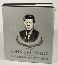 US & AJMAN JFK COLLECTION OF 400+ STAMPS MOSTLY MINT STORED IN MINKUS ALBUM picture