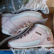 Timberland Euro Sprint Mid Hiker Pink Nubuck Lace-Up Cushioned Boots 9.5M EU41 picture