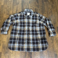 Madewell Belrose Cassel Plaid Shirt Jacket Devin Plaid Wool Alpaca Blend 1X NEW picture