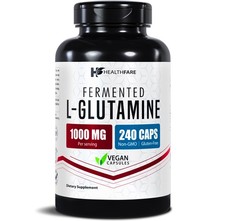Healthfare L-Glutamine 1000mg | 240 Capsules | Amino Acid Fuel for Gut & Muscle picture